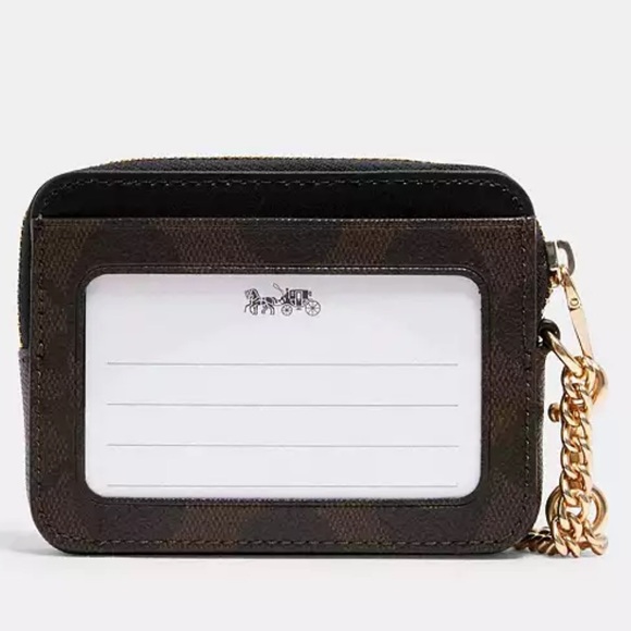 Coach Zip Card Case In Signature Canvas new with tags in packaging - Picture 2 of 4